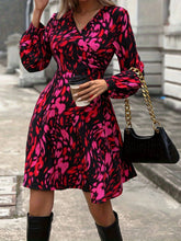 Load image into Gallery viewer, Printed Surplice Long Sleeve Dress
