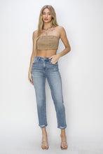 Load image into Gallery viewer, RISEN High Waist Distressed Cropped Jeans
