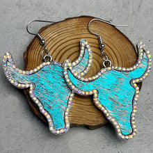 Load image into Gallery viewer, Rhinestone Bull Earrings
