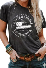 Load image into Gallery viewer, United States Of America Flag Graphic Print Short Sleeve T Shirt
