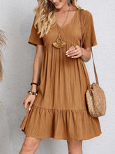 Load image into Gallery viewer, Full Size V-Neck Short Sleeve Dress
