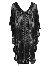 Load image into Gallery viewer, Lace V-Neck Half Sleeve Cover-Up
