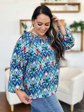 Load image into Gallery viewer, Double Take Full Size Printed Balloon Sleeve Blouse
