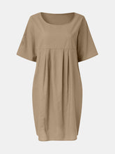 Load image into Gallery viewer, Full Size Round Neck Half Sleeve Dress with Pockets
