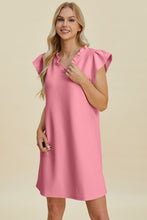 Load image into Gallery viewer, Double Take Full Size Ruffled V-Neck Cap Sleeve Dress
