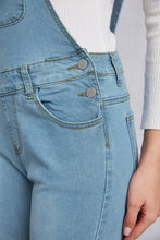 Load image into Gallery viewer, Distressed Washed Denim Overalls with Pockets
