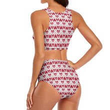 Load image into Gallery viewer, Ti Amo I love you - Exclusive Brand - Split 2pc Strappy Swimsuit
