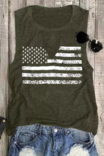 Load image into Gallery viewer, Black Cutout American Flag Print Tank Top
