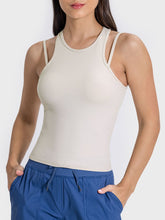 Load image into Gallery viewer, Cutout Round Neck Racerback Active Tank
