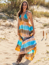 Load image into Gallery viewer, Tie-Dye Halter Neck Sleeveless Dress
