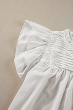 Load image into Gallery viewer, White Smocked Ruffle Sleeve Blouse
