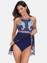 Load image into Gallery viewer, Cutout Printed Grecian Neck One-Piece Swimwear
