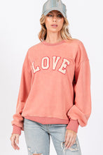 Load image into Gallery viewer, SAGE + FIG LOVE Path Applique Drop Shoulder Sweatshirt

