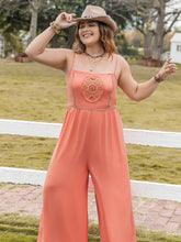 Load image into Gallery viewer, Plus Size Lace Detail Spaghetti Strap Wide Leg Jumpsuit
