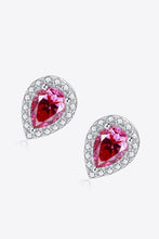 Load image into Gallery viewer, 2 Carat Moissanite Teardrop Stud Earrings in Rose Ti Amo I love you
