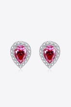 Load image into Gallery viewer, 2 Carat Moissanite Teardrop Stud Earrings in Rose Ti Amo I love you
