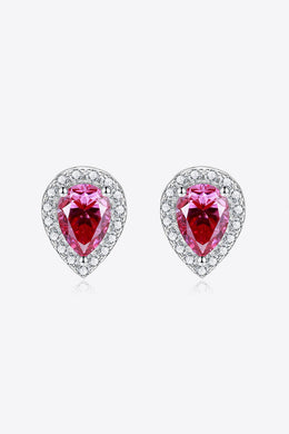 2 Carat Moissanite Teardrop Stud Earrings in Rose Ti Amo I love you