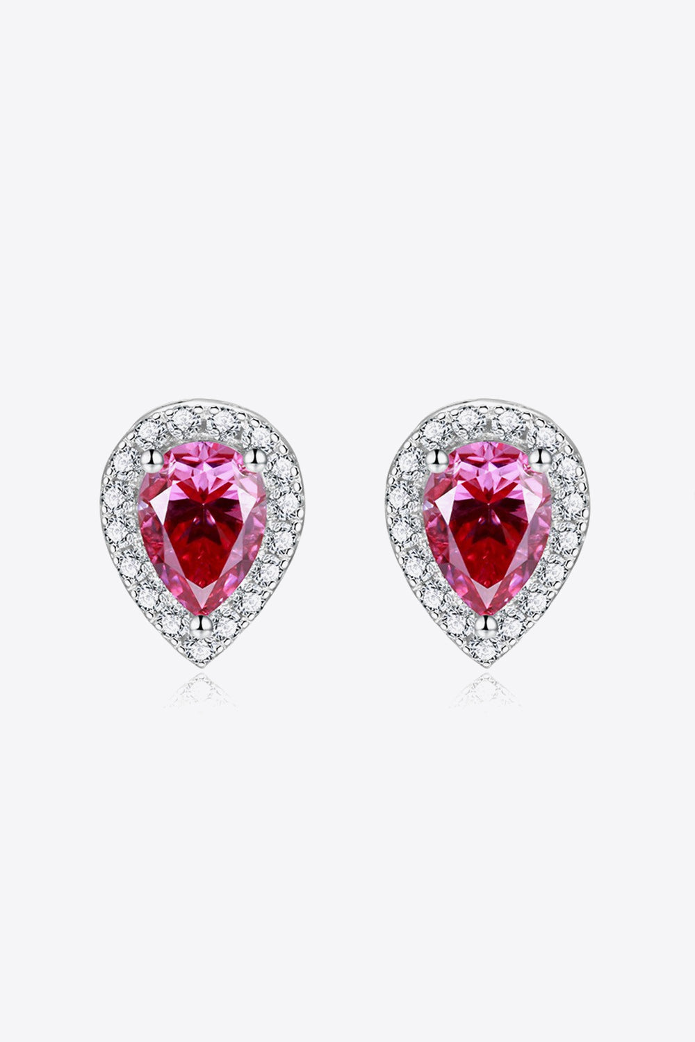 2 Carat Moissanite Teardrop Stud Earrings in Rose Ti Amo I love you