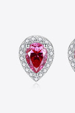 Load image into Gallery viewer, 2 Carat Moissanite Teardrop Stud Earrings in Rose Ti Amo I love you
