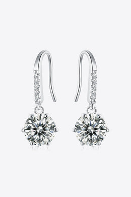 2 Carat ctw -6-Prong Moissanite Drop Earrings Ti Amo I love you