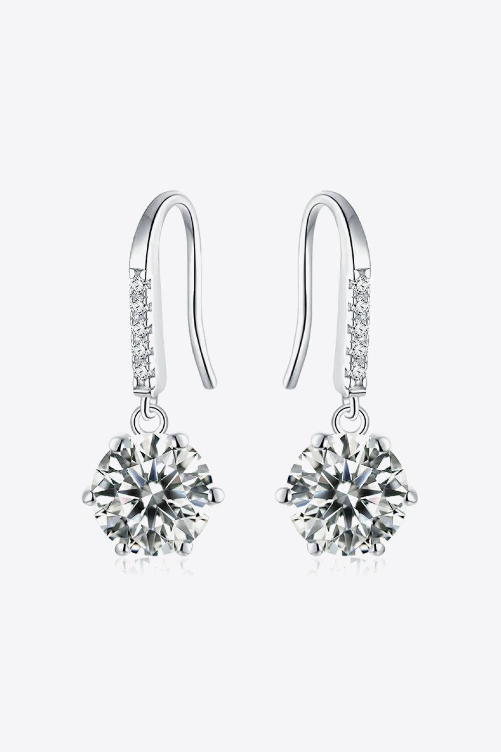 2 Carat ctw -6-Prong Moissanite Drop Earrings Ti Amo I love you