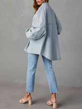 Load image into Gallery viewer, 2 Colors - Button Down Raw Hem Denim Jacket Ti Amo I love you
