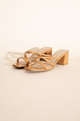 2 Colors - Crimp - Crossed Strap - Mule Sandal Heels Ti Amo I love you