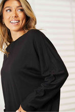 Load image into Gallery viewer, 2 Colors - Double Take Seam Detail Round Neck Long Sleeve Top Ti Amo I love you
