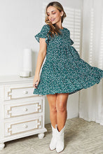 Load image into Gallery viewer, 2 Colors - Double Take Short Flounce Sleeve Tiered Dress Ti Amo I love you
