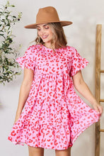 Load image into Gallery viewer, 2 Colors - Double Take Short Flounce Sleeve Tiered Dress Ti Amo I love you
