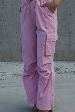 Load image into Gallery viewer, 2 Colors - Drawstring Straight Pants with Pockets Ti Amo I love you
