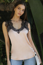 Load image into Gallery viewer, 2 Colors - Eyelash Lace Silky Camisole Blouse Ti Amo I love you
