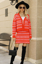 Load image into Gallery viewer, 2 Colors - Geometric Dropped Shoulder Cardigan and Knit Skirt Set Ti Amo I love you
