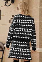 Load image into Gallery viewer, 2 Colors - Geometric Dropped Shoulder Cardigan and Knit Skirt Set Ti Amo I love you
