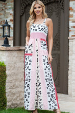 Load image into Gallery viewer, 2 Colors - Leopard Color Block Smocked Jumpsuit Ti Amo I love you
