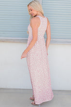 Load image into Gallery viewer, 2 Colors - Leopard Round Neck Sleeveless Maxi Dress Ti Amo I love you
