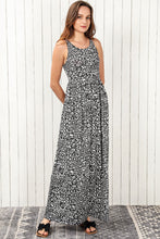 Load image into Gallery viewer, 2 Colors - Leopard Round Neck Sleeveless Maxi Dress Ti Amo I love you
