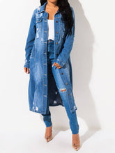 Load image into Gallery viewer, 2 Colors - Long Sleeve Raw Hem Denim Jacket Ti Amo I love you
