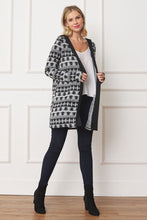 Load image into Gallery viewer, 2 Colors - Long Tribal Print Hooded Cardigan Ti Amo I love you
