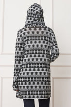 Load image into Gallery viewer, 2 Colors - Long Tribal Print Hooded Cardigan Ti Amo I love you
