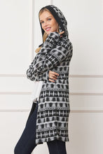 Load image into Gallery viewer, 2 Colors - Long Tribal Print Hooded Cardigan Ti Amo I love you
