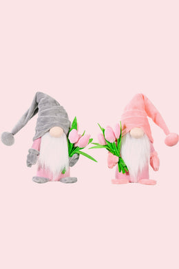 2 Colors - Standing Cute Plush Gnome with Tulip Ti Amo I love you