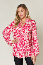 Load image into Gallery viewer, Double Take Full Size Printed Ruffle Trim Balloon Sleeve Shirt
