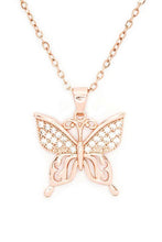 Load image into Gallery viewer, Butterfly CZ Pendant Stainless Steel Necklace
