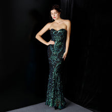 Load image into Gallery viewer, Wedding Short Front Long Back Sequ Long Formal Dress Prom Party Etiquette Celebration Evening Dress
