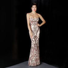 Load image into Gallery viewer, Wedding Short Front Long Back Sequ Long Formal Dress Prom Party Etiquette Celebration Evening Dress
