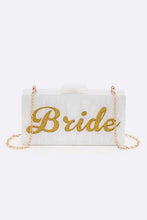 Load image into Gallery viewer, Glitter BRIDE Acrylic Box Clutch

