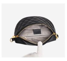 Load image into Gallery viewer, Myra Quilted Leather Crescent Sling Bag
