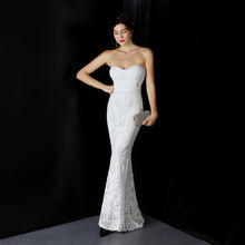 Load image into Gallery viewer, Wedding Short Front Long Back Sequ Long Formal Dress Prom Party Etiquette Celebration Evening Dress
