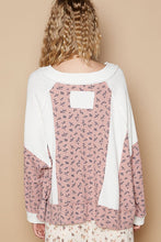 Load image into Gallery viewer, POL Waffle Knit Floral Notched Long Sleeve Top
